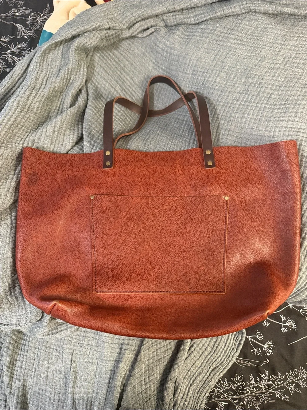 Portland Leather Oversided Tote - Nutmeg